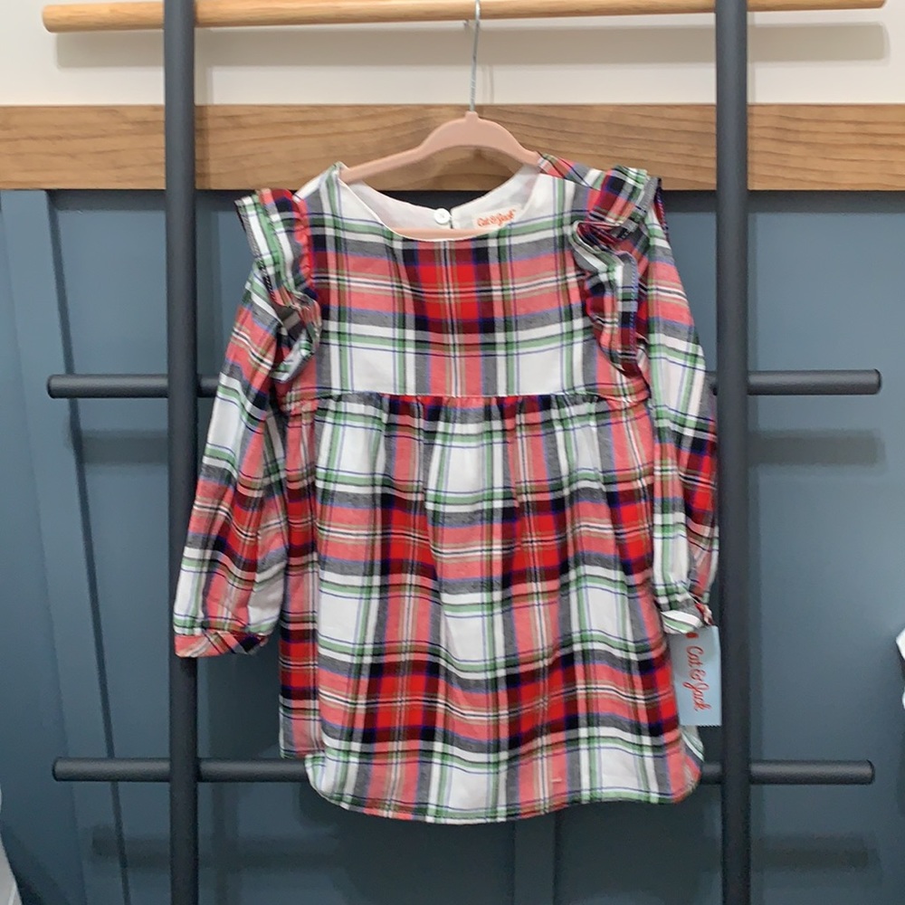 Plaid flannel 3T dress - new with tags